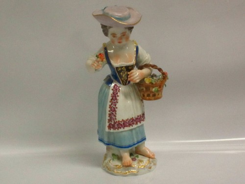 Meissen figur gärtnerkind mit - figur,